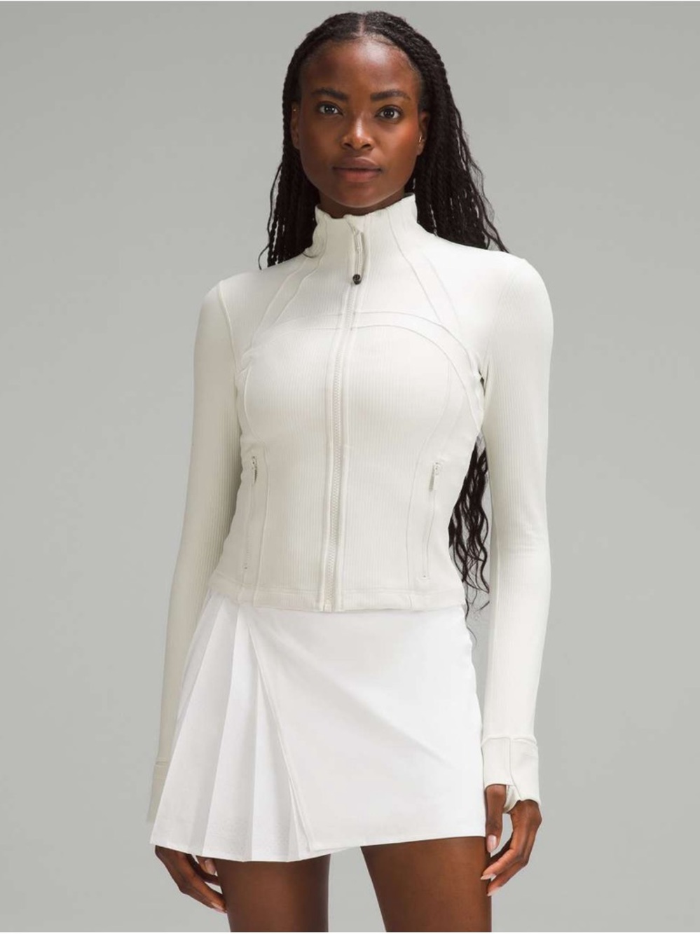 Lululemon Cropped Define Jacket *Ribbed Nulu in Bone Radiate Transparent Foil